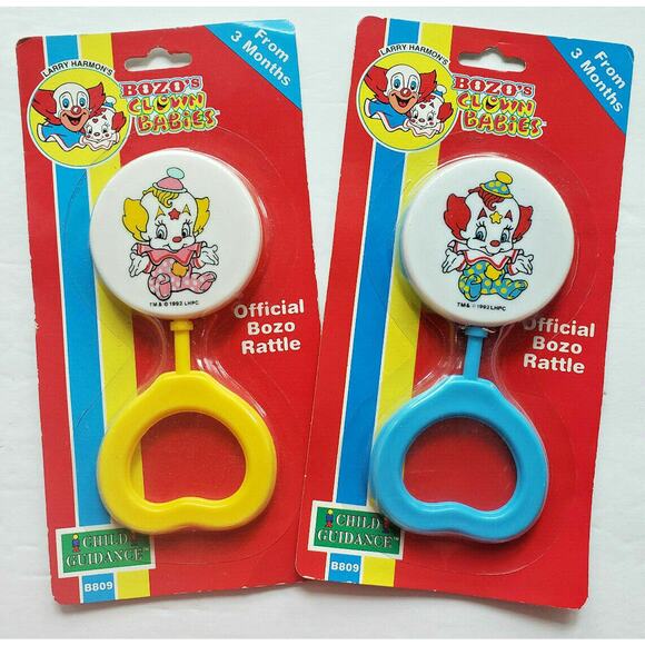1992 Larry Harmon's Bozo's Clown Babies Boy&Girl Rattles   U115 - Picture 1 of 2